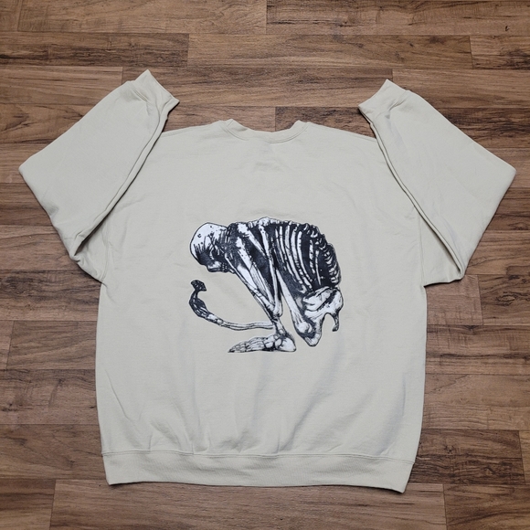 New! Righteous Culture Men's Crewneck Beige/Black Sweatshirt Sz 2xl - Picture 3 of 7